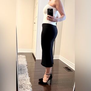 Guess by Marciano black stretch midi pencil skirt
